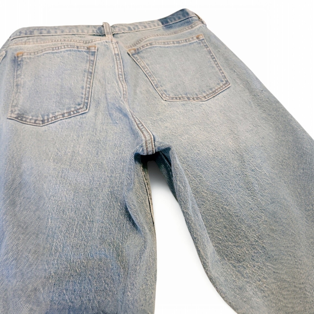 Abercrombie Curve Love 90s Straight Jeans Women’s 30 Mid Rise Light Wash Raw Hem - Picture 4 of 10
